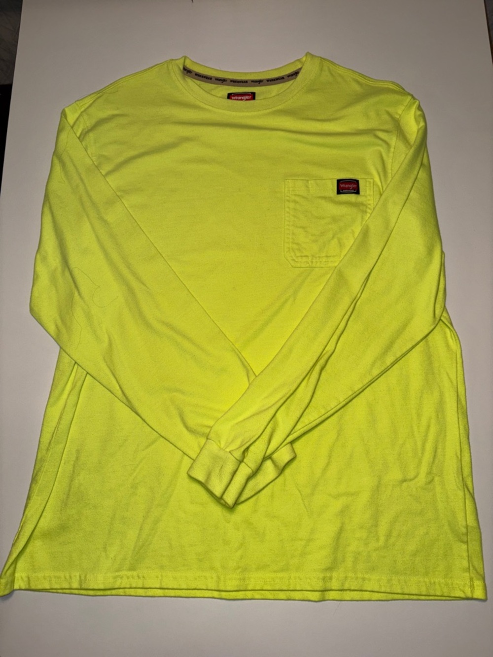 Wrangler High-Visibility Long Sleeve Pocket Tee - Neon Yellow